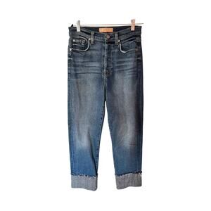 Seven For all Mankind Straight Luxe Vintage Jeans Plaid Cuff SZ 27